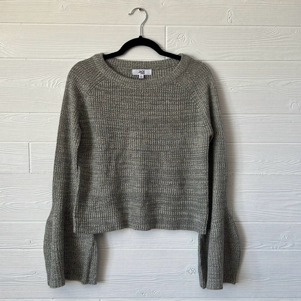 🏠 Jack BB Dakota gray super flared cuff sweater knit size large